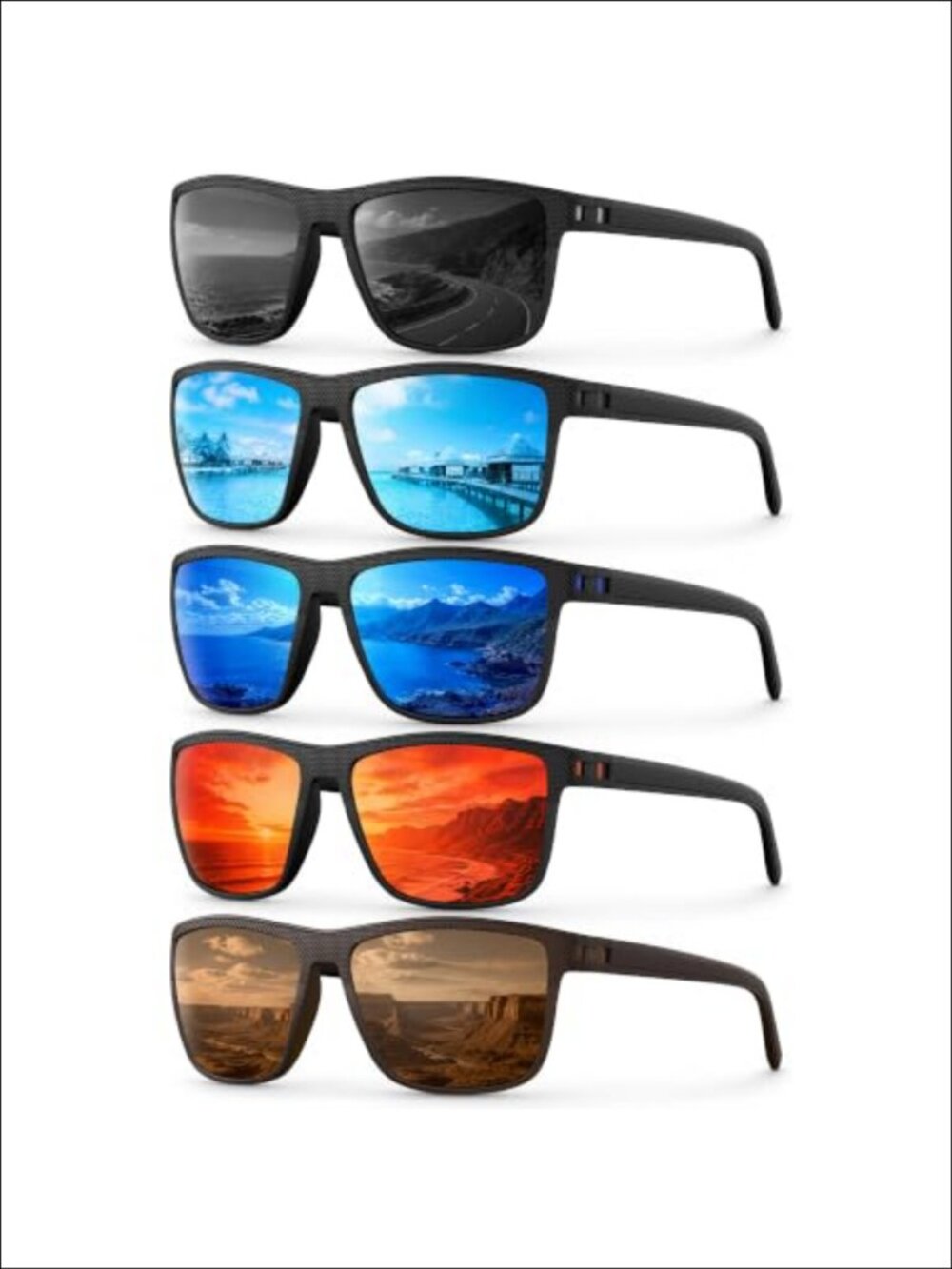 Polarized Sunglasses UV Protection Rectangle Fishing Driving